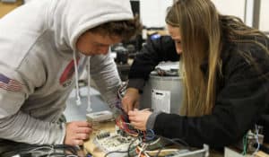 Electrical Apprenticeship student in lab