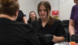 Medical Assistant students in lab