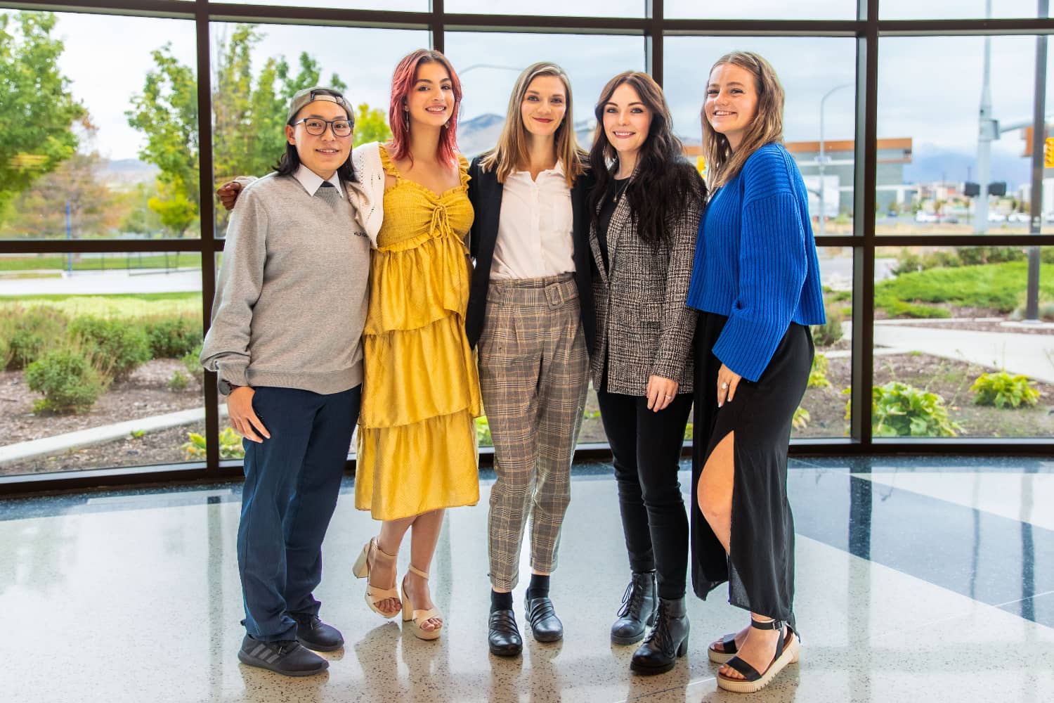 Five student ambassadors posing for photo