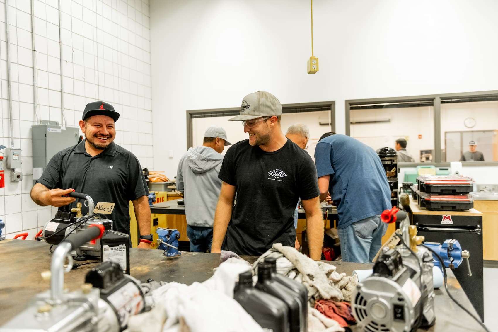 Students in the HVAC lab