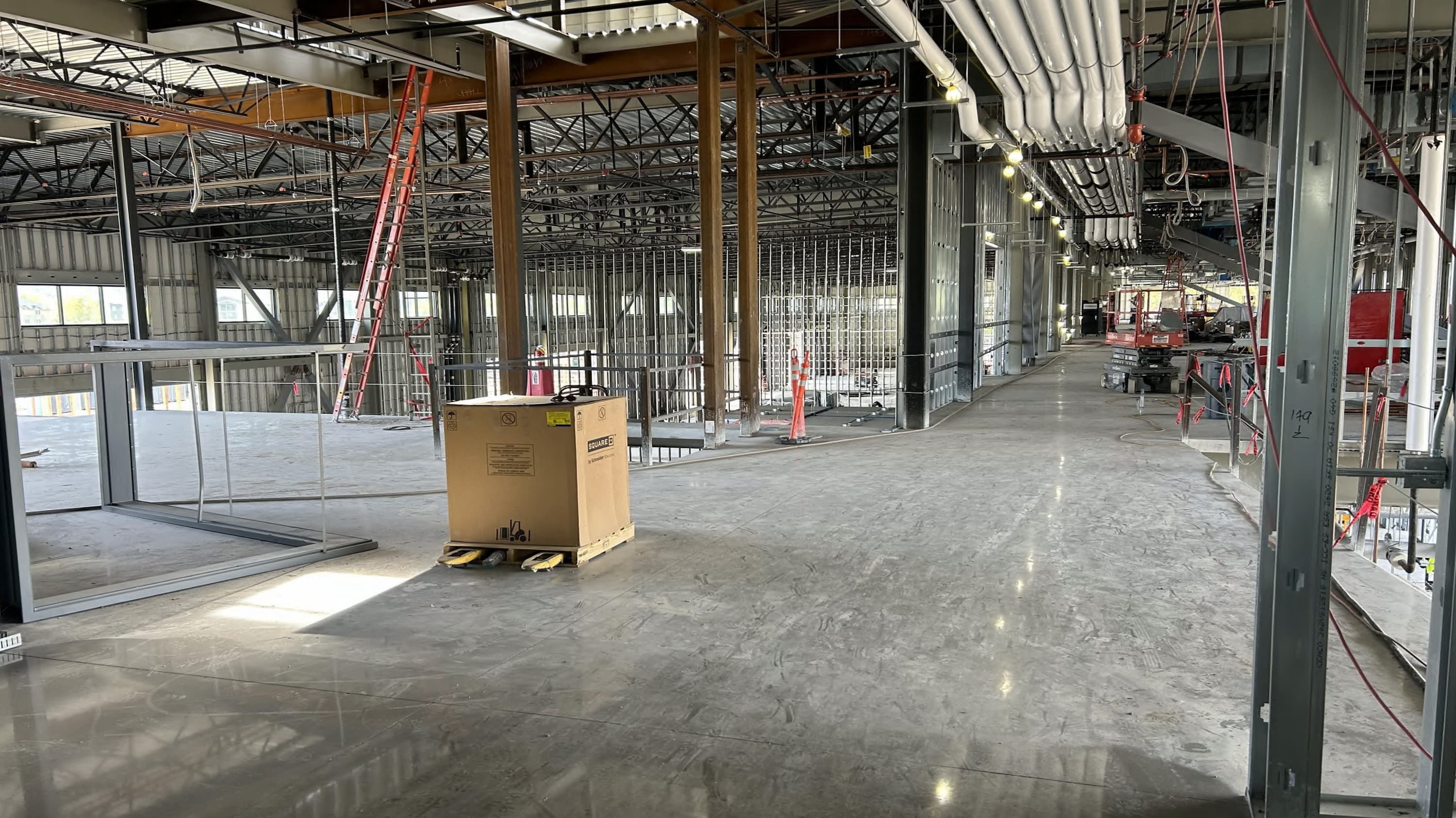 Interior of MTECH Payson building while under construction