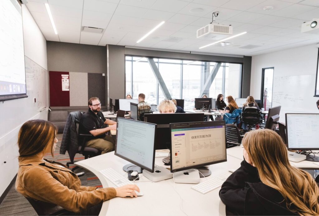 Students in a computer lab