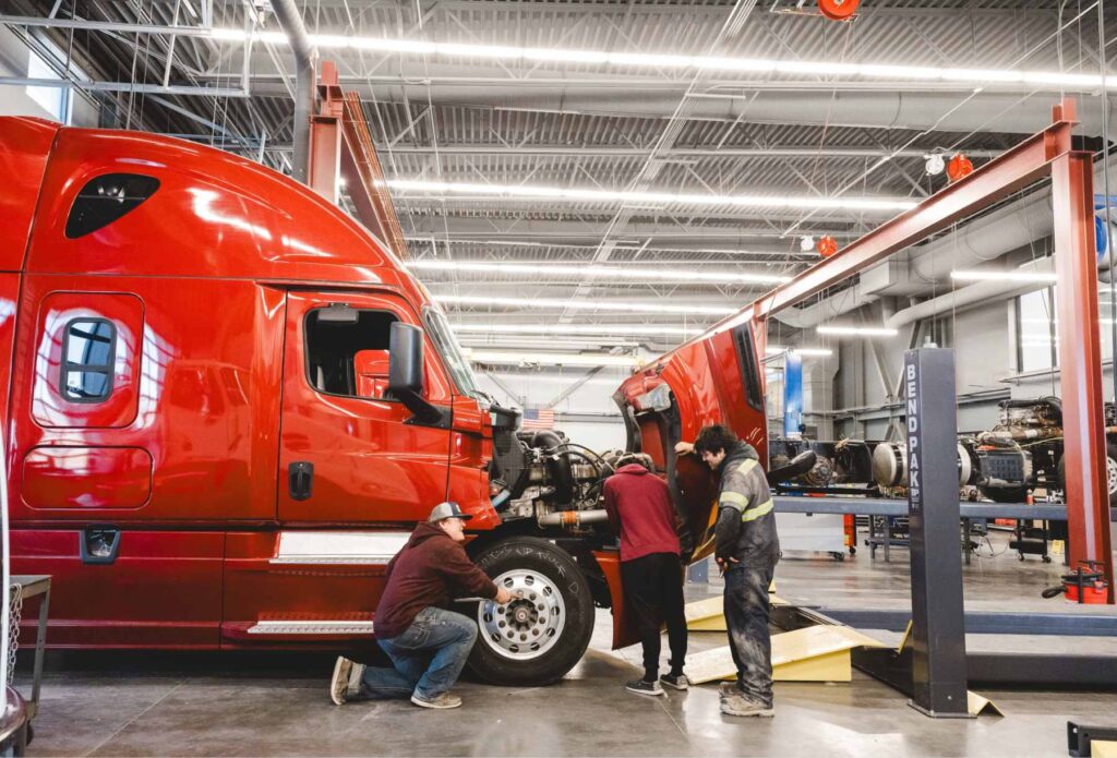 Diesel Technology students in the lab