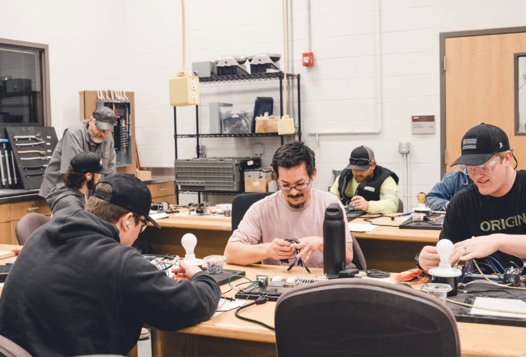 Electrical Apprenticeship students in the lab